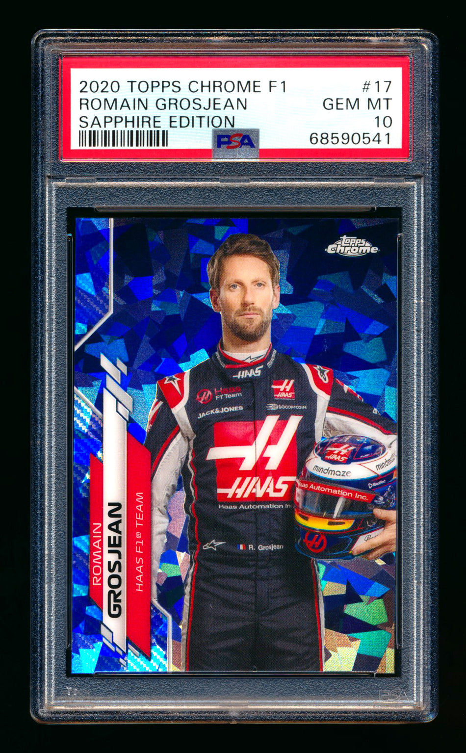 2020 Topps Chrome Sapphire F1 #17 Romain Grosjean RC Refractor Portrait PSA 10 ** (SOLD - $59.00 - 6/22/2025) **