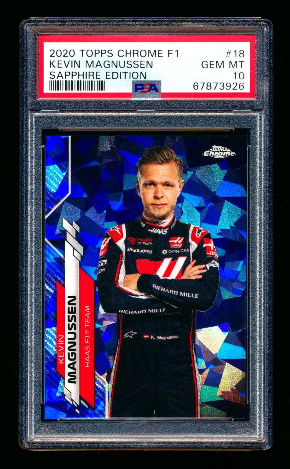 2020 Topps Chrome Sapphire F1 #18 Kevin Magnussen RC Refractor Portrait PSA 10 ** (SOLD Nationals - $50.00 - 8/1/2025) **