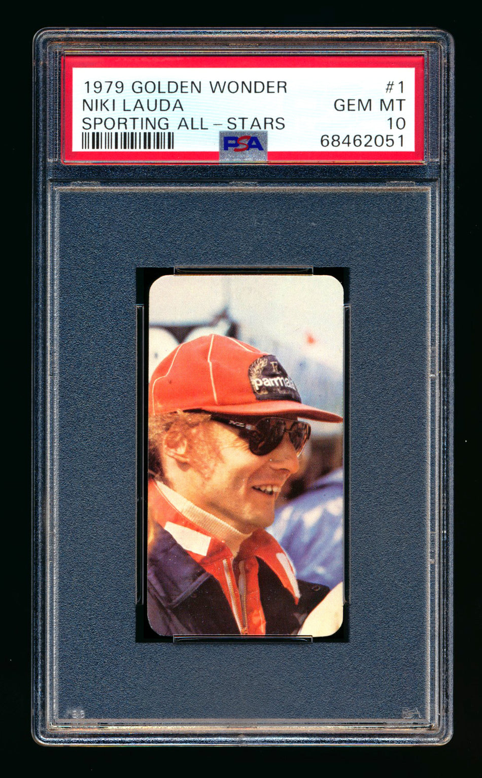 1979 Golden Wonder F1 #1 Niki Lauda Sporting All-Stars PSA 10 ** (SOLD Fanatics Fest - $70.00 - 6/20/2025) **