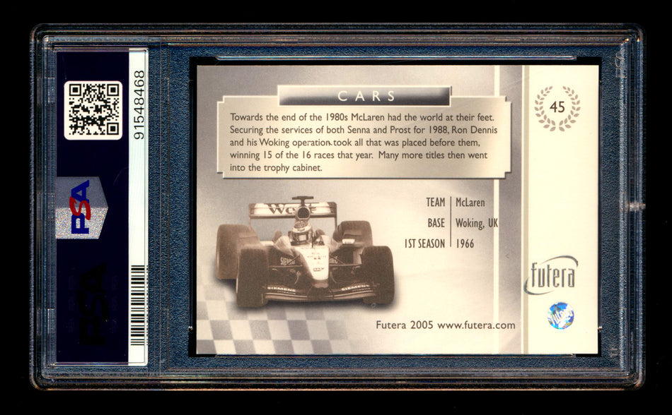 2005 Futera Grand Prix F1 #45 McLaren Cars PSA 10