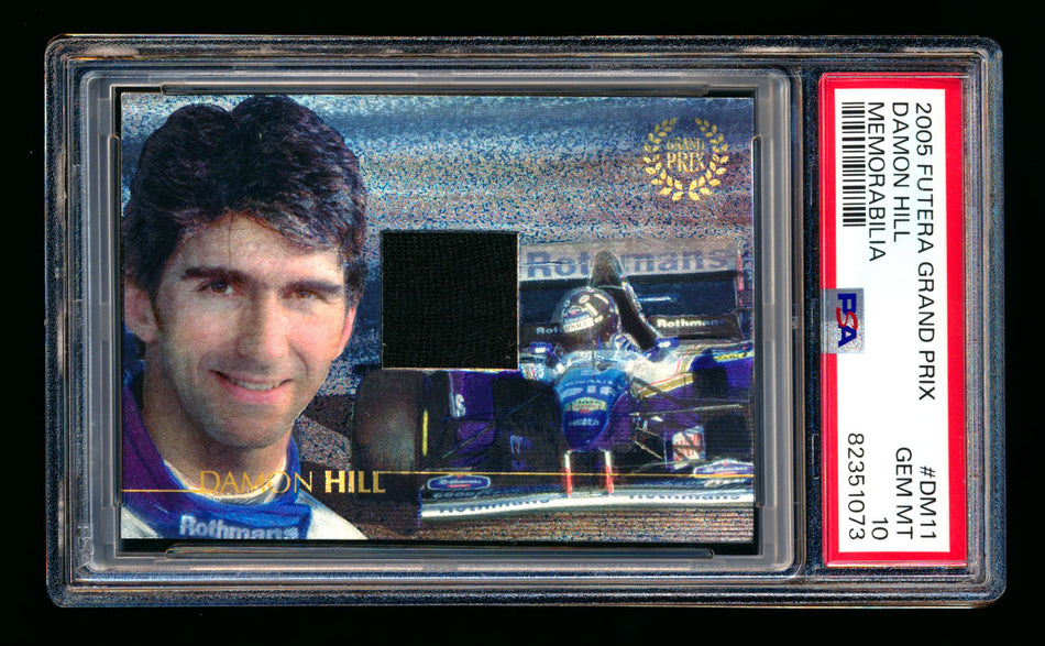 2005 Futera Grand Prix F1 #DM11 Damon Hill Memorabilia Patch #126/295 PSA 10 ** (SOLD Nationals - $325.00 - 8/1/2025) **