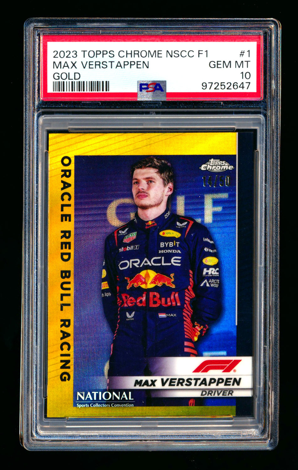 2023 Topps Chrome NSCC F1 Driver Portrait Gold Refractor Complete Set #/50 PSA (20 Card Set)