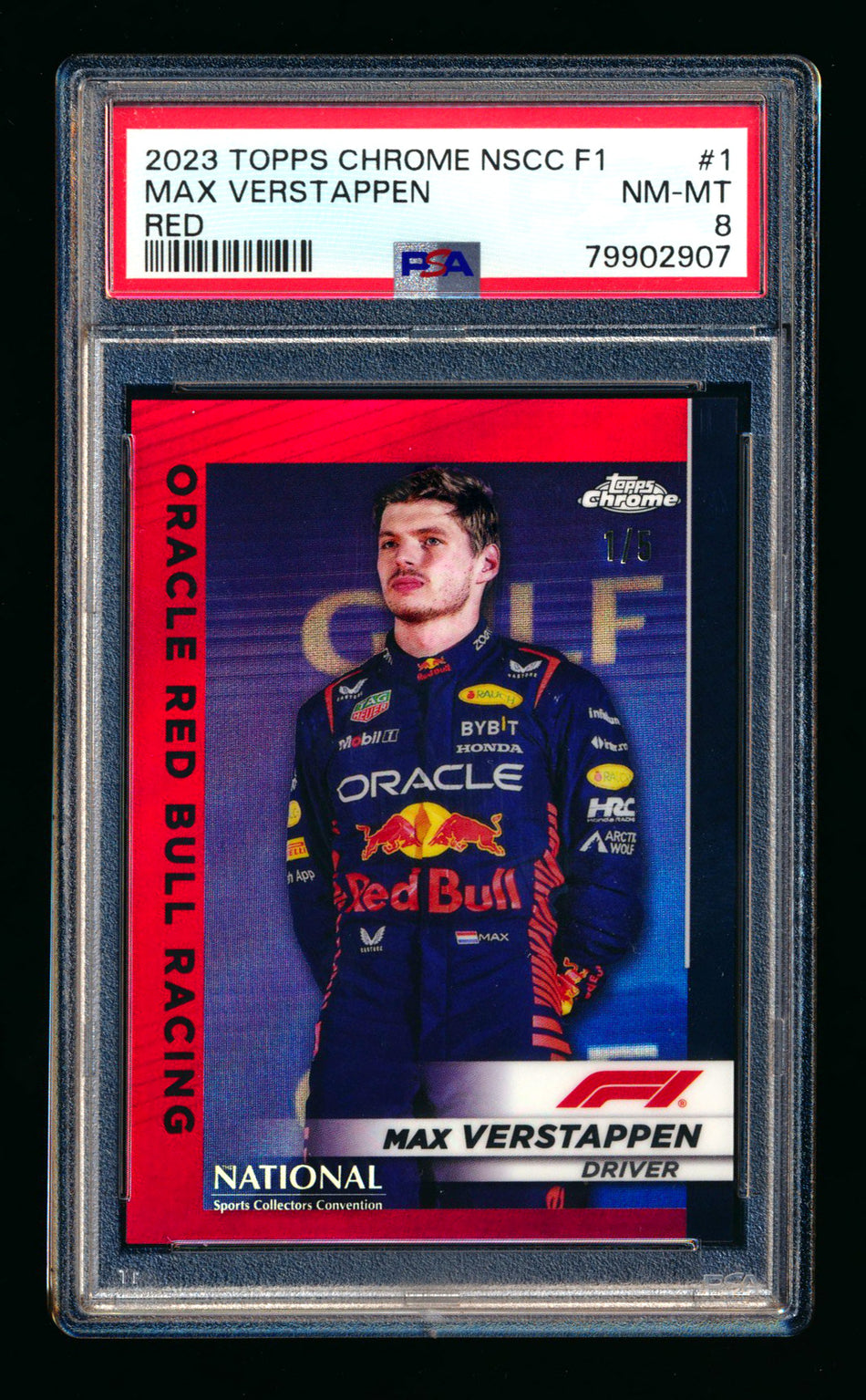 2023 Topps Chrome NSCC F1 Driver Portrait Red Refractor Complete Set #/5 PSA (20 Card Set)