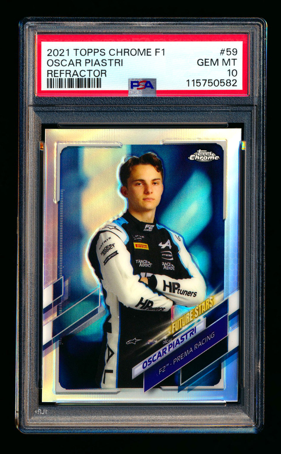 2021 Topps Chrome F1 #59 Oscar Piastri RC Refractor Portrait PSA 10 ** (SOLD Nationals - $160.00 - 7/31/2025) **