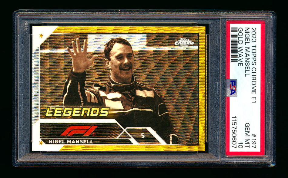 2023 Topps Chrome F1 #197 Nigel Mansell 1ST Year Gold Wave Refractor #08/50 PSA 10 - POP 1!