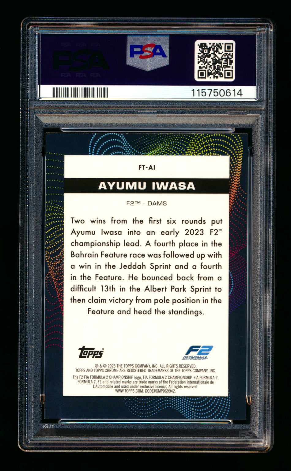 2023 Topps Chrome F1 Futuro #FT-AI Ayumu Iwasa RC Red Refractor #4/5 PSA 10 - POP 1! ** (SOLD eBay - $299.00 - 8/20/2025) **