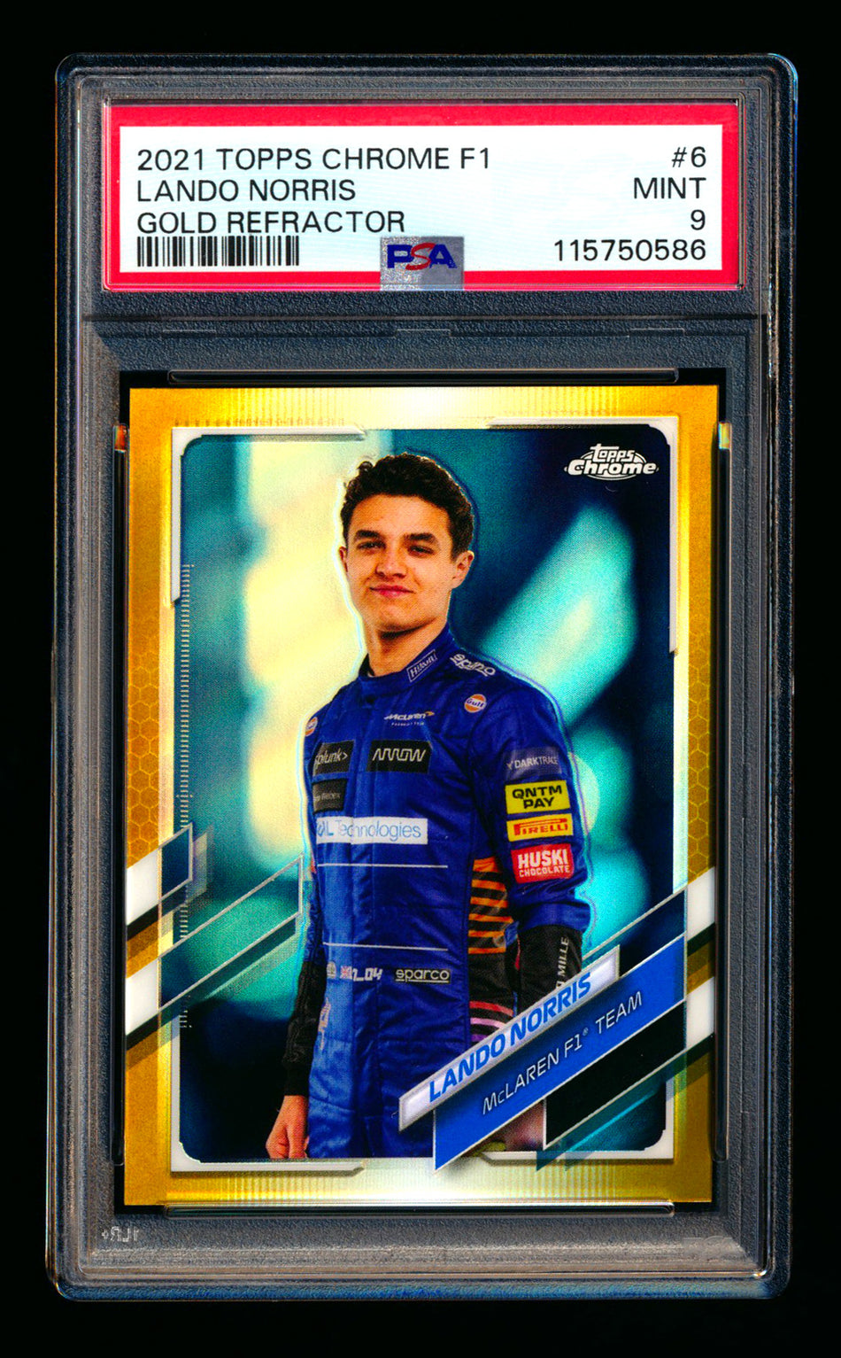 2021 Topps Chrome F1 #6 Lando Norris Gold Refractor Portrait #04/50 PSA 9 (Car Number #4!)