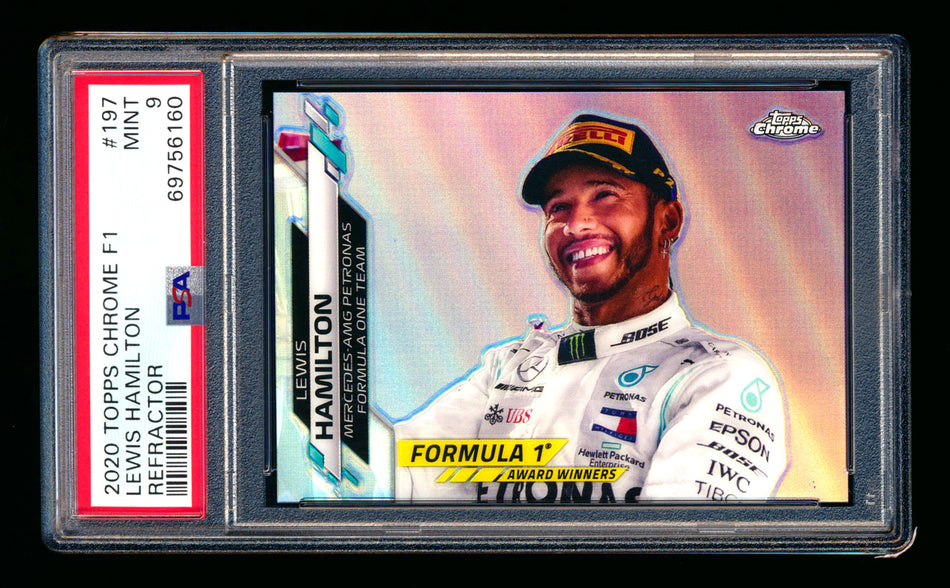 2020 Topps Chrome F1 #197 Lewis Hamilton RC Refractor PSA 9