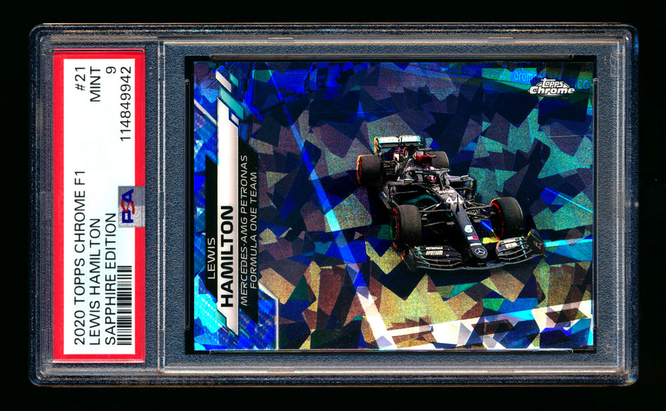 2020 Topps Chrome Sapphire F1 #21 Lewis Hamilton RC Refractor PSA 9