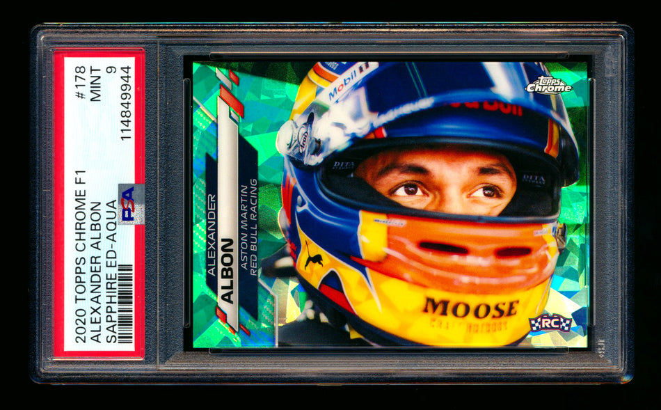 2020 Topps Chrome Sapphire F1 #178 Alexander Albon RC Aqua Refractor #72/99 PSA 9 ** (SOLD eBay - $89.00 - 9/11/2025) **