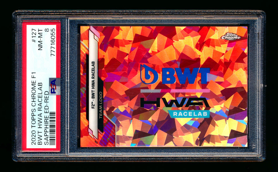 2020 Topps Chrome Sapphire F1 #127 BWT HWA Racelab Team Logo RC Red Refractor #5/5 PSA 8 (Last #!)