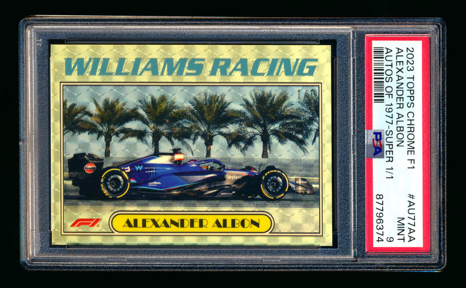 2023 Topps Chrome F1 Autos of 1977 #AU77-AA Alexander Albon Superfractor #1/1 PSA 9