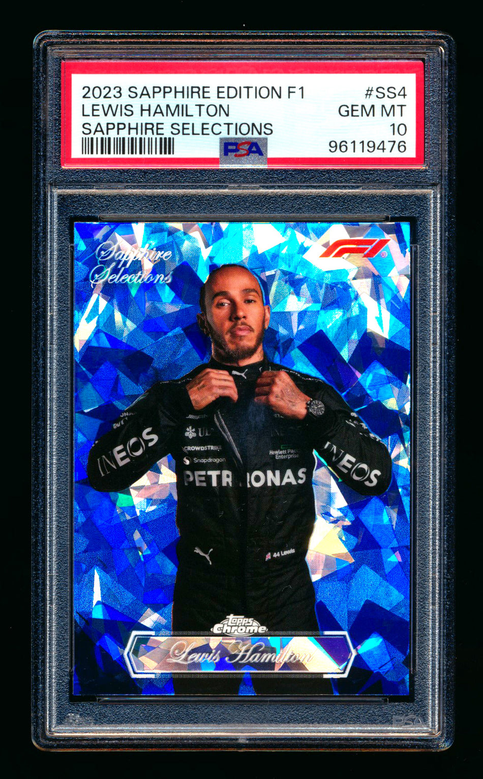 2023 Topps Chrome F1 Sapphire Selections #SS-4 Lewis Hamilton Refractor PSA 10