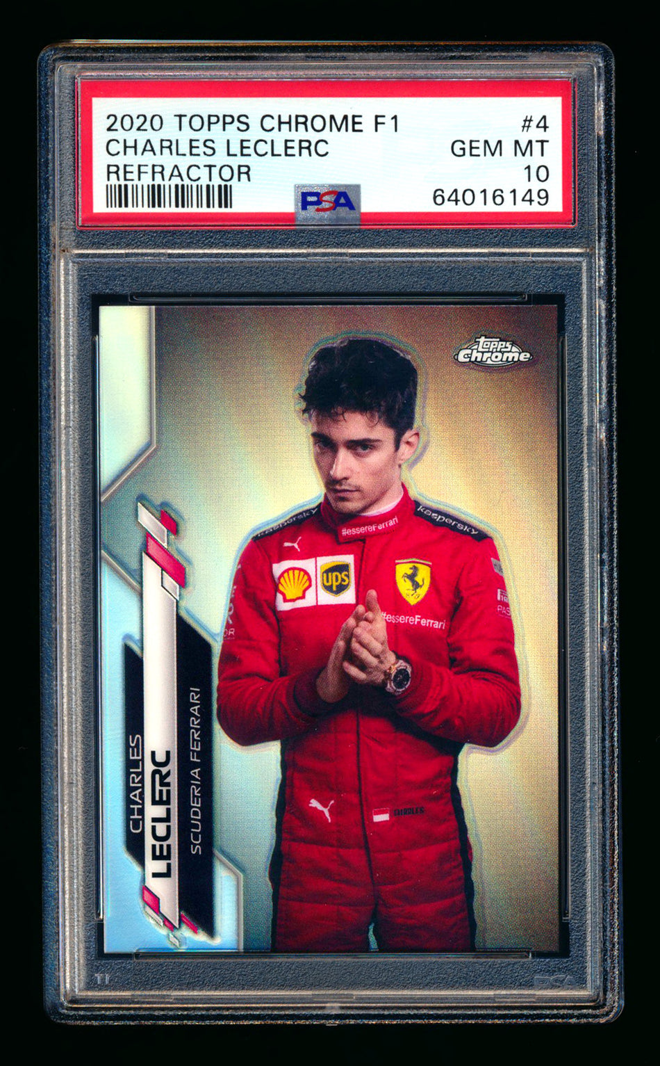 2020 Topps Chrome F1 #4 Charles Leclerc RC Refractor Portrait PSA 10 ** (SOLD eBay - $300.00 - 9/14/2025) **