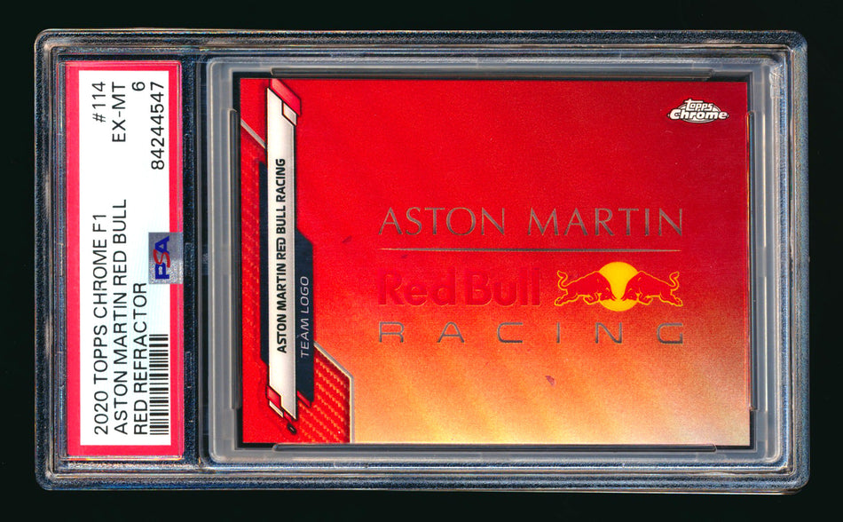 2020 Topps Chrome F1 #114 Aston Martin Red Bull Team Logo RC Red Refractor #5/5 PSA 6 (Last #!)