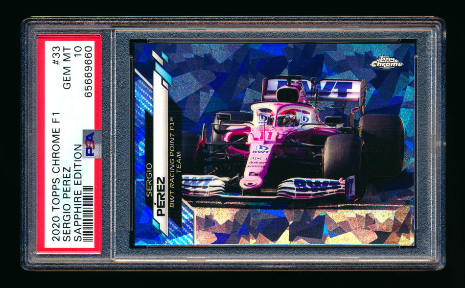 2020 Topps Chrome Sapphire F1 #33 Sergio Perez RC Refractor PSA 10