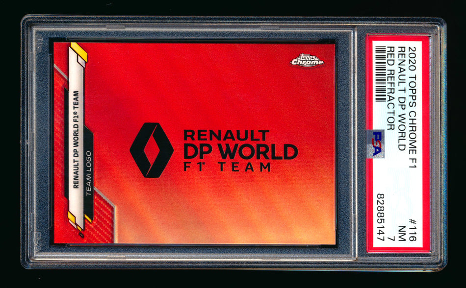 2020 Topps Chrome F1 #116 Renault DP World Team Logo RC Red Refractor #2/5 PSA 7