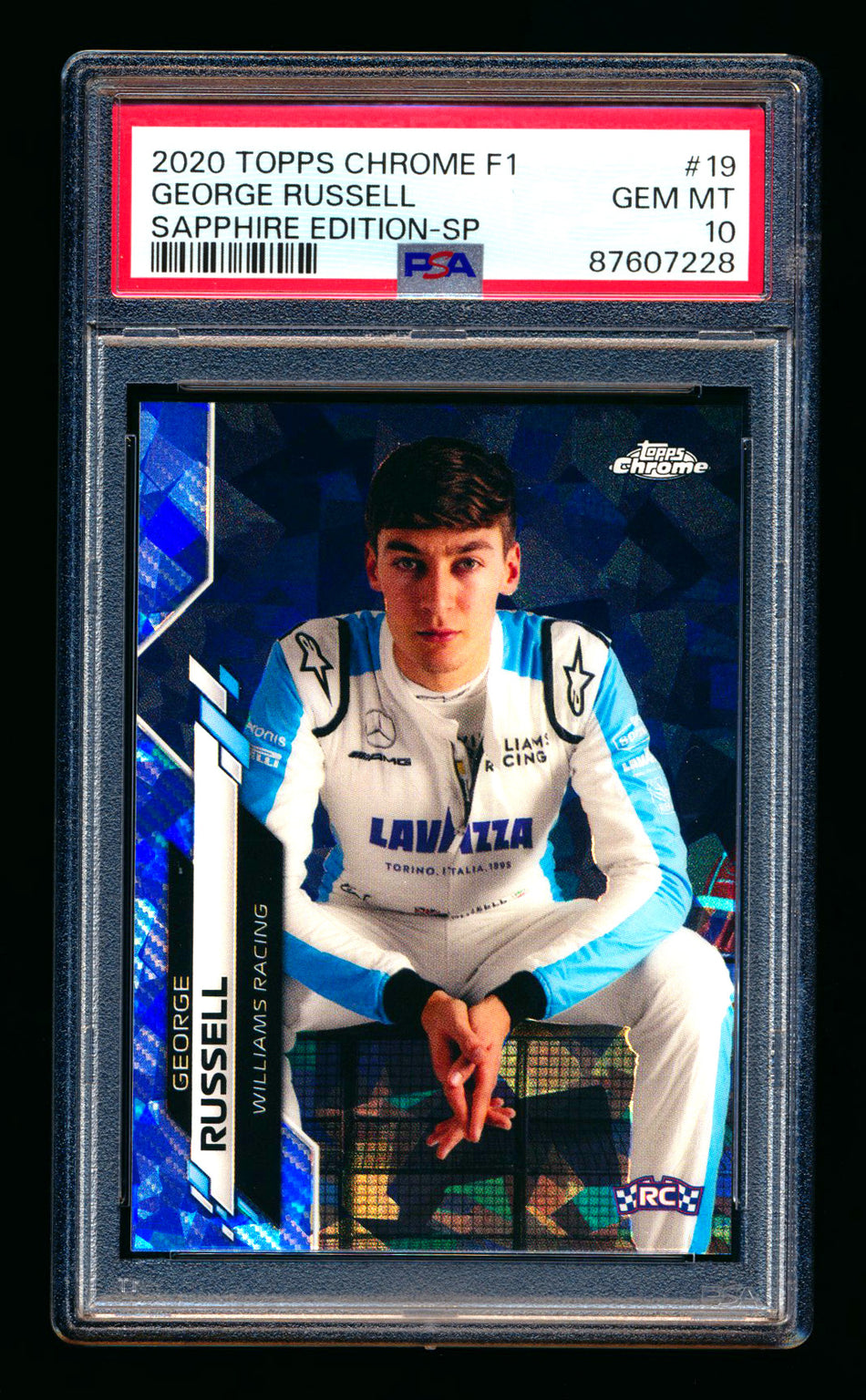 2020 Topps Chrome Sapphire F1 #19 George Russell RC Refractor Image Variation SP PSA 10 ** (SOLD eBay - $179.00 - 9/19/2025) **