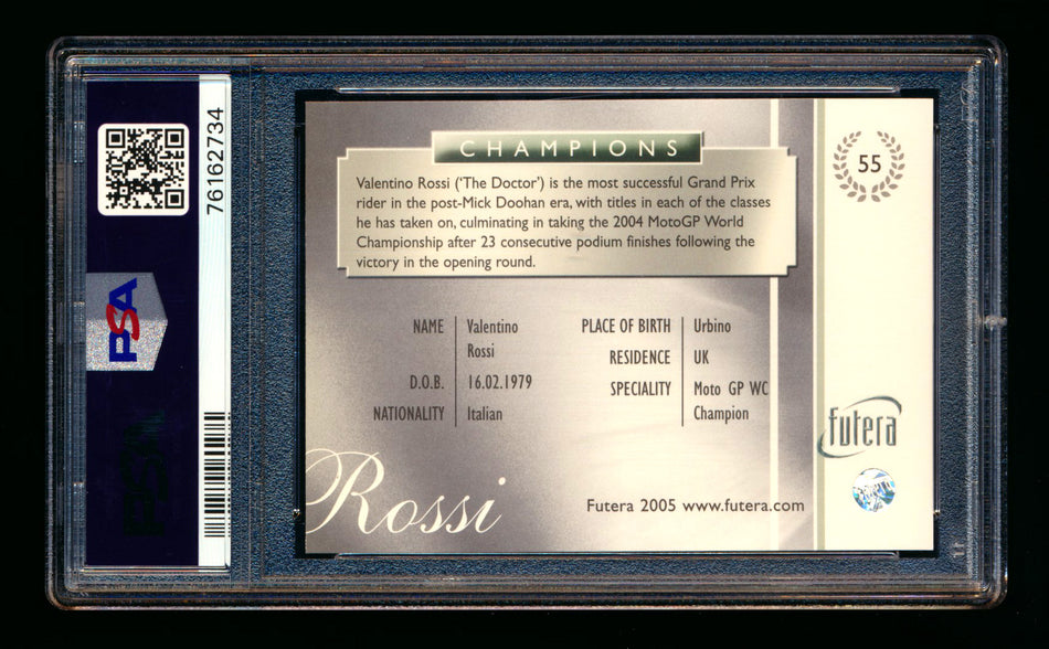 2005 Futera Grand Prix F1 #55 Valentino Rossi Champions PSA 10