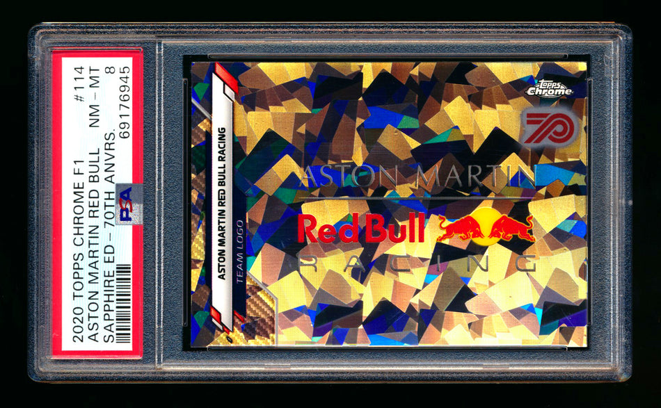 2020 Topps Chrome Sapphire F1 #114 Aston Martin Red Bull Team Logo RC 70th Silver Refractor #15/70 PSA 8 ** (SOLD eBay - $225.00 - 9/29/2025) **
