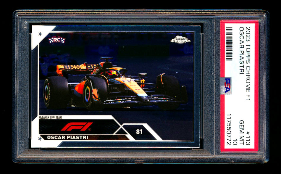 2023 Topps Chrome F1 #113 Oscar Piastri RC PSA 10
