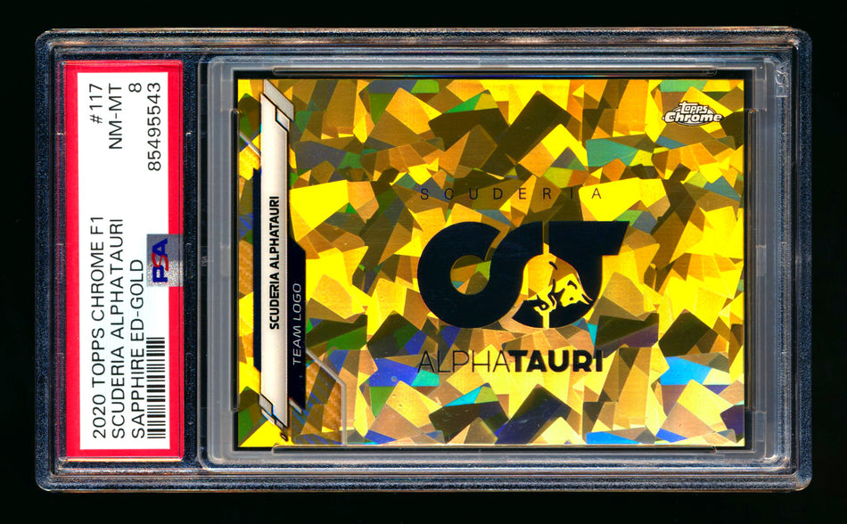 2020 Topps Chrome Sapphire F1 #117 Scuderia AlphaTauri Team Logo RC Gold Refractor #24/50 PSA 8 ** (SOLD - $105.00 - 9/18/2025) **