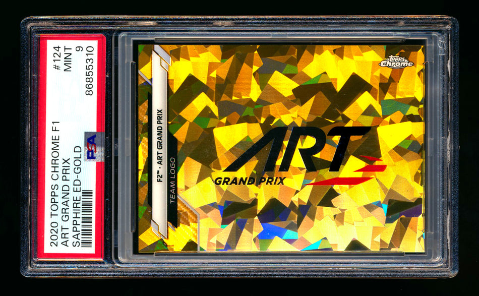 2020 Topps Chrome Sapphire F1 #124 ART Grand Prix Team Logo RC Gold Refractor #20/50 PSA 9