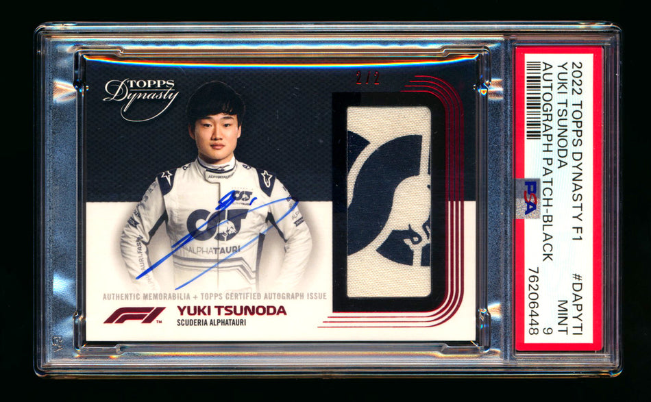 2022 Topps Dynasty F1 #DAP-YTI Yuki Tsunoda Black Patch Autograph #2/2 PSA 9 Mint (Last #!) ** (SOLD eBay - $450.00 - 9/25/2025) **