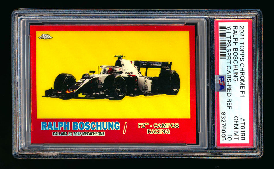 2021 Topps Chrome F1 1961 Sports Cars #T61-RB Ralph Boschung RC Red Refractor #1/5 PSA 10 (First #!) - POP 1!