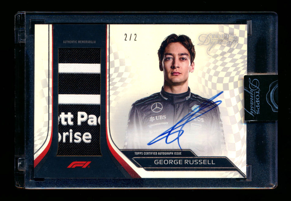 2024 Topps Dynasty F1 #DAP-GRU George Russell Black Patch Autograph #2/2 (Last #!) ** (SOLD eBay - $995.00 - 9/21/2025) **