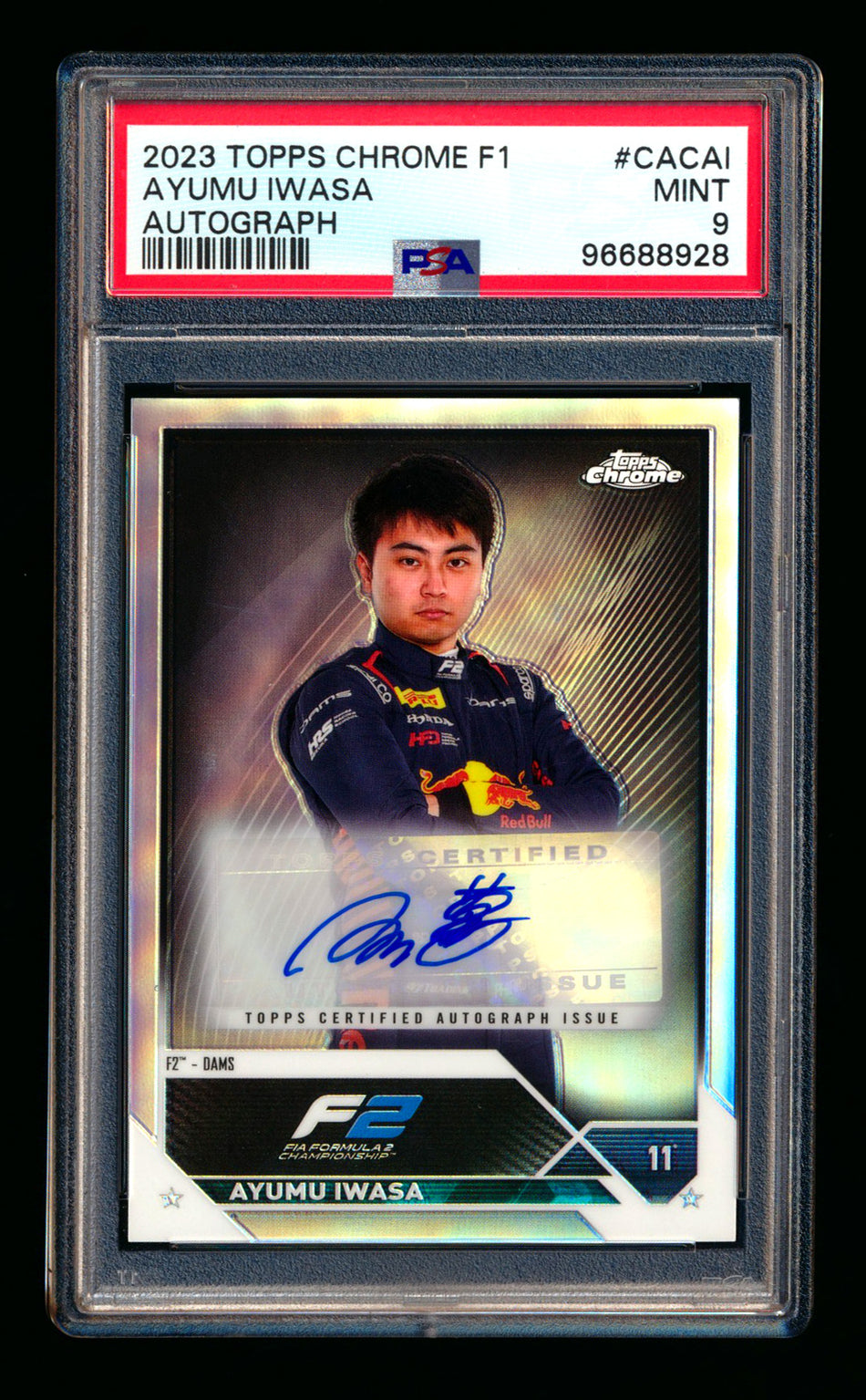 2023 Topps Chrome F1 #CAC-AI Ayumu Iwasa RC Refractor Autograph PSA 9
