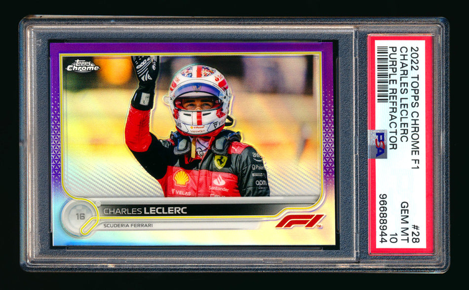 2022 Topps Chrome F1 #28 Charles Leclerc Purple Refractor #163/399 PSA 10