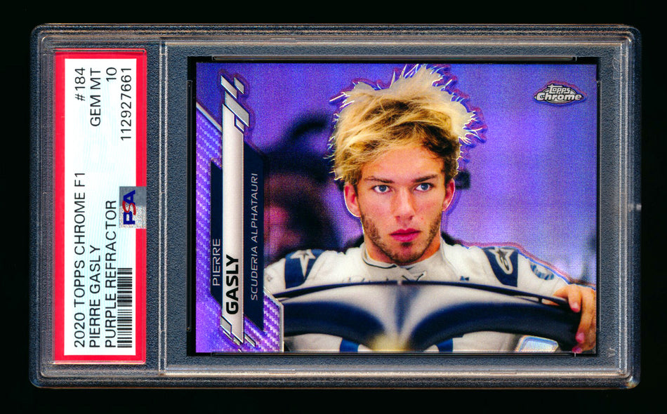 2020 Topps Chrome F1 #184 Pierre Gasly RC Purple Refractor #372/399 PSA 10