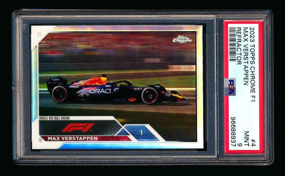 2023 Topps Chrome F1 #4 Max Verstappen Refractor PSA 9 ** (SOLD eBay - $15.00 - 10/9/2025) **