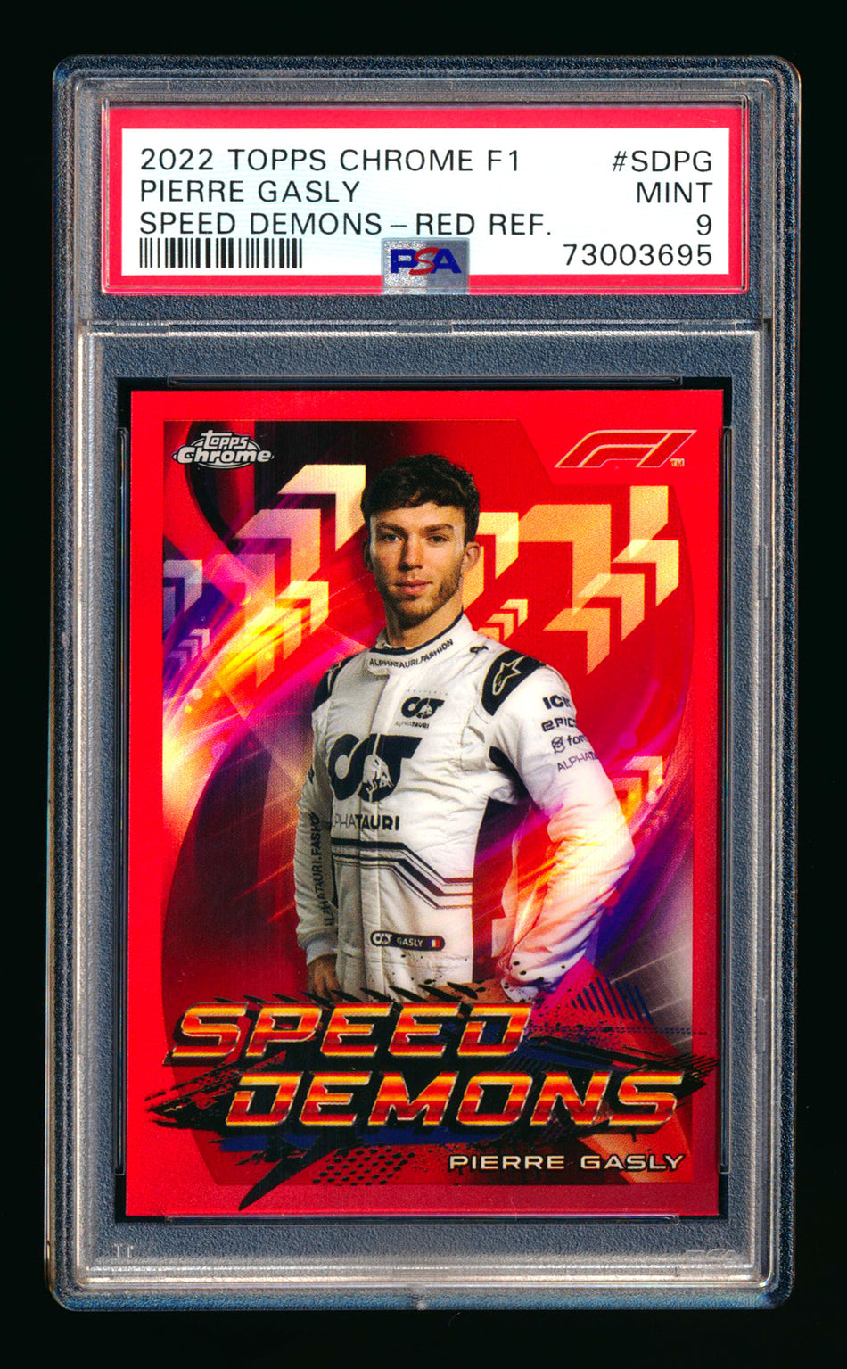 2022 Topps Chrome F1 Speed Demons #SD-PG Pierre Gasly Red Refractor #4/5 PSA 9