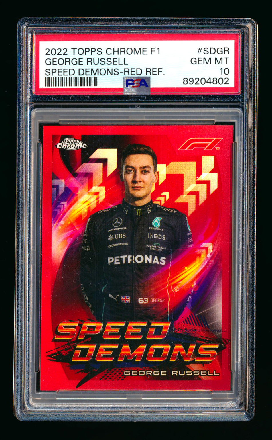 2022 Topps Chrome F1 Speed Demons #SD-GR George Russell Red Refractor #3/5 PSA 10