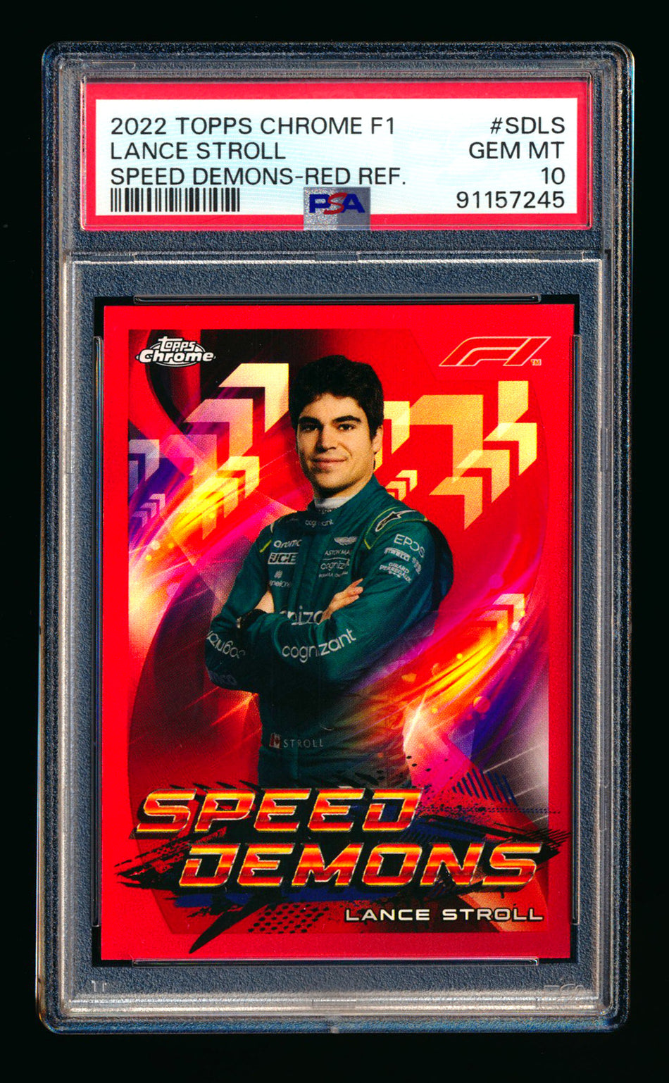 2022 Topps Chrome F1 Speed Demons #SD-LS Lance Stroll Red Refractor #2/5 PSA 10 - POP 1!