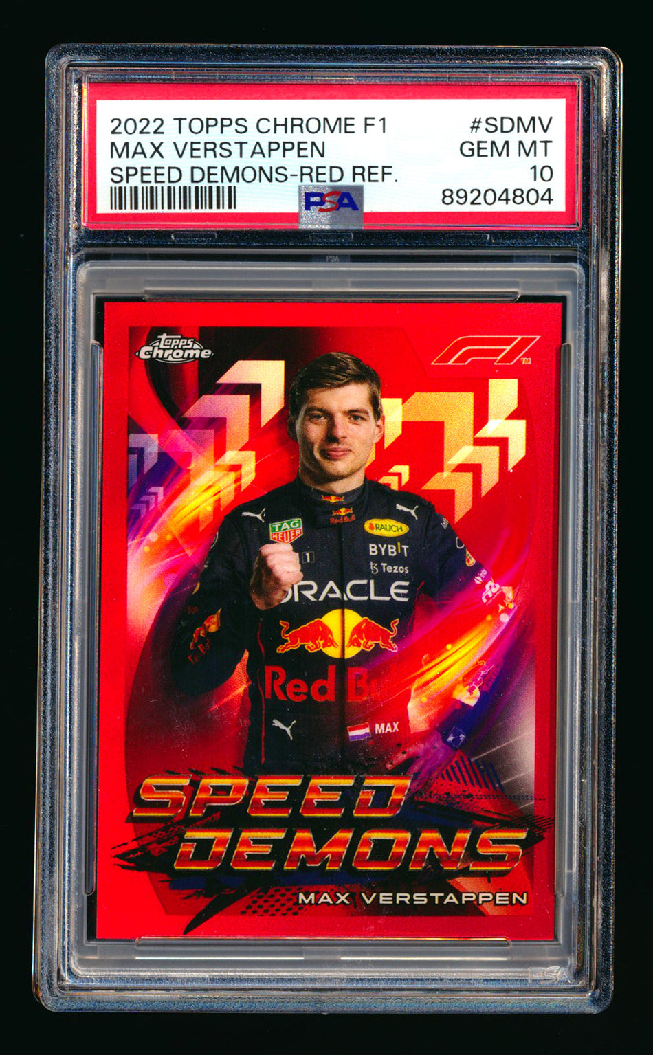 2022 Topps Chrome F1 Speed Demons #SD-MV Max Verstappen Red Refractor #4/5 PSA 10