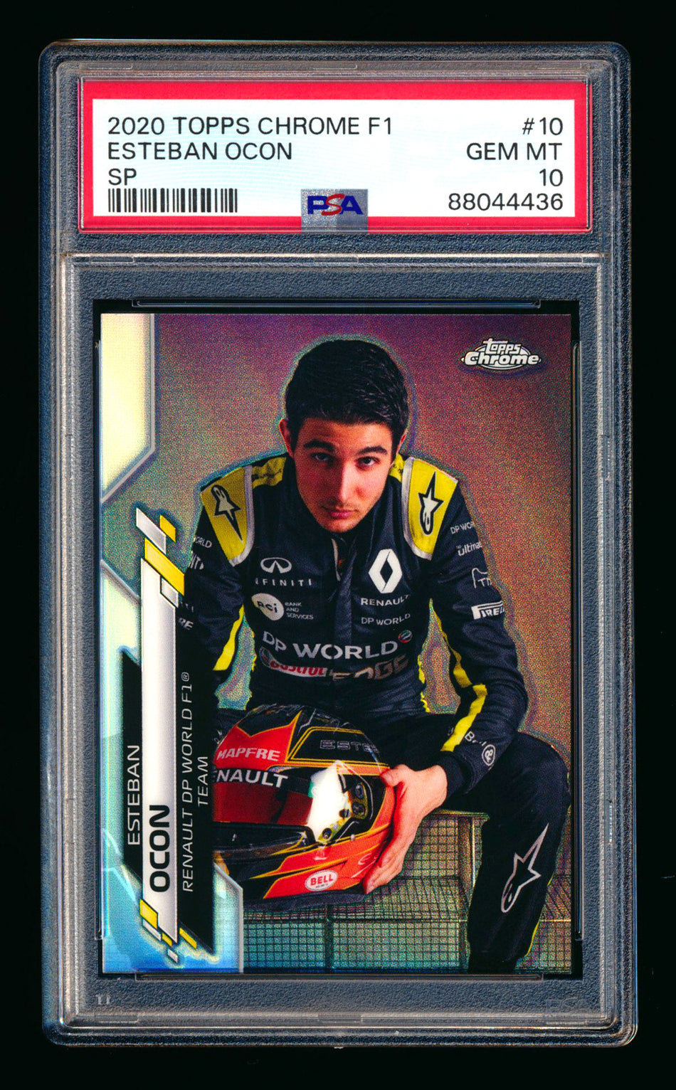 2020 Topps Chrome F1 #10 Esteban Ocon RC Refractor Image Variation SP PSA 10