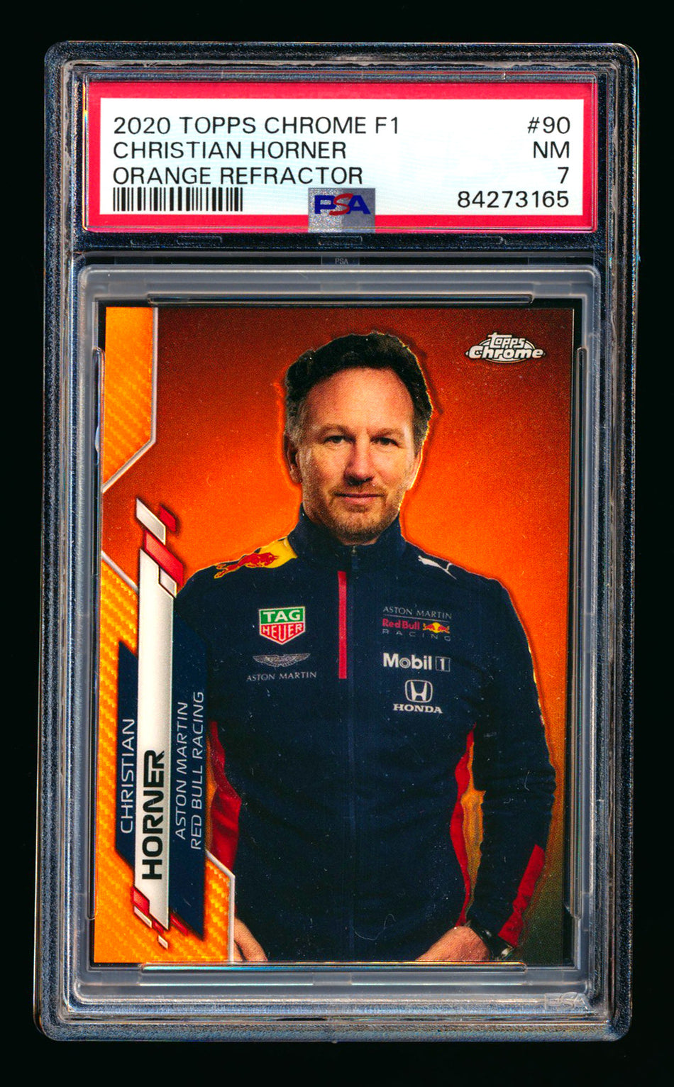 2020 Topps Chrome F1 #90 Christian Horner RC Orange Refractor #09/25 PSA 7