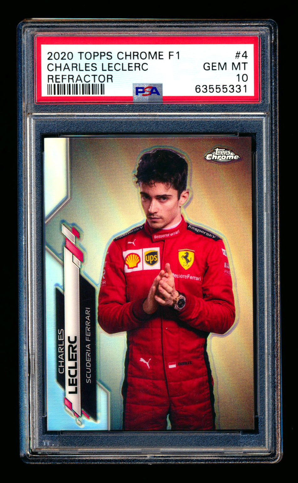 2020 Topps Chrome F1 #4 Charles Leclerc RC Refractor Portrait PSA 10