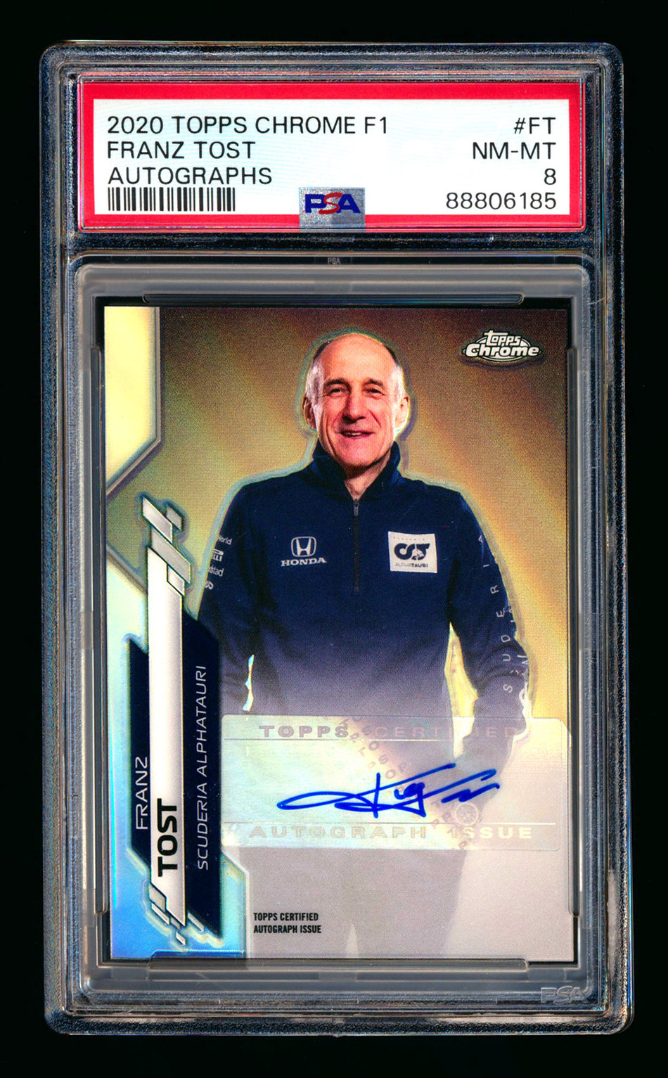 2020 Topps Chrome F1 #F1A-FT Franz Tost RC Refractor Autograph #67/90 PSA 8