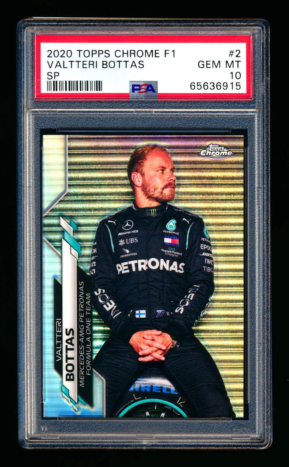 2020 Topps Chrome F1 #2 Valtteri Bottas RC Refractor Image Variation SP PSA 10