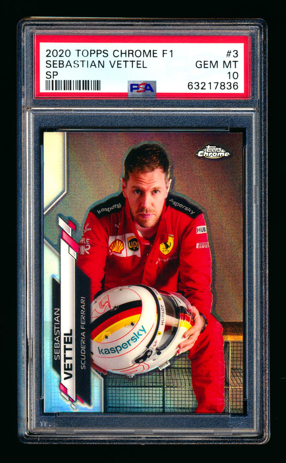 2020 Topps Chrome F1 #3 Sebastian Vettel RC Refractor Image Variation SP PSA 10