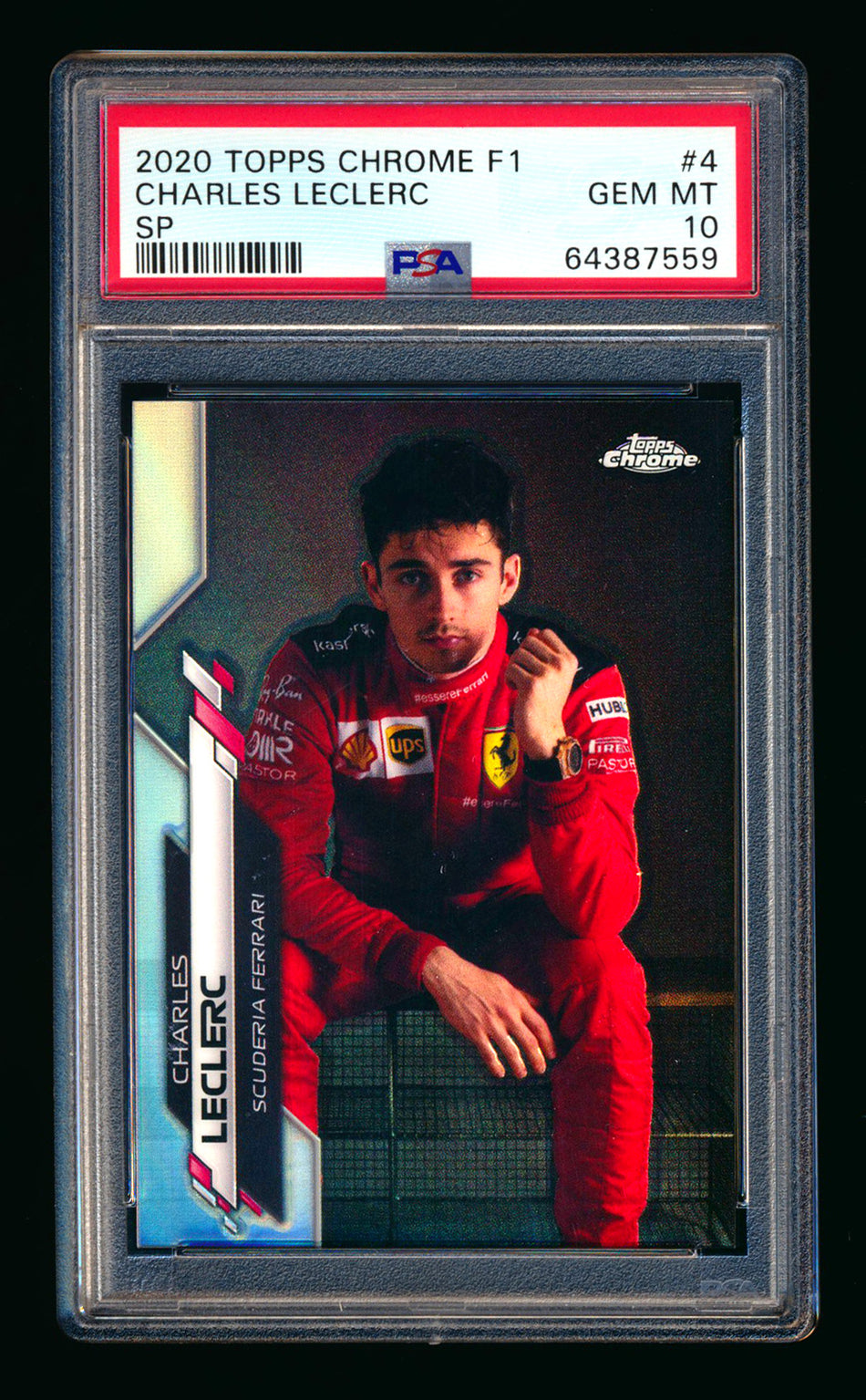 2020 Topps Chrome F1 #4 Charles Leclerc RC Refractor Image Variation SP PSA 10