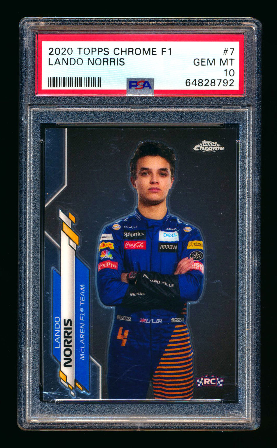 2020 Topps Chrome F1 #7 Lando Norris RC Portrait PSA 10