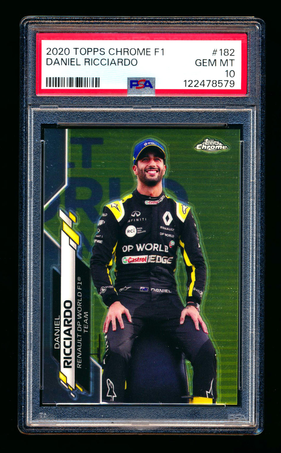 2020 Topps Chrome F1 #182 Daniel Ricciardo RC PSA 10