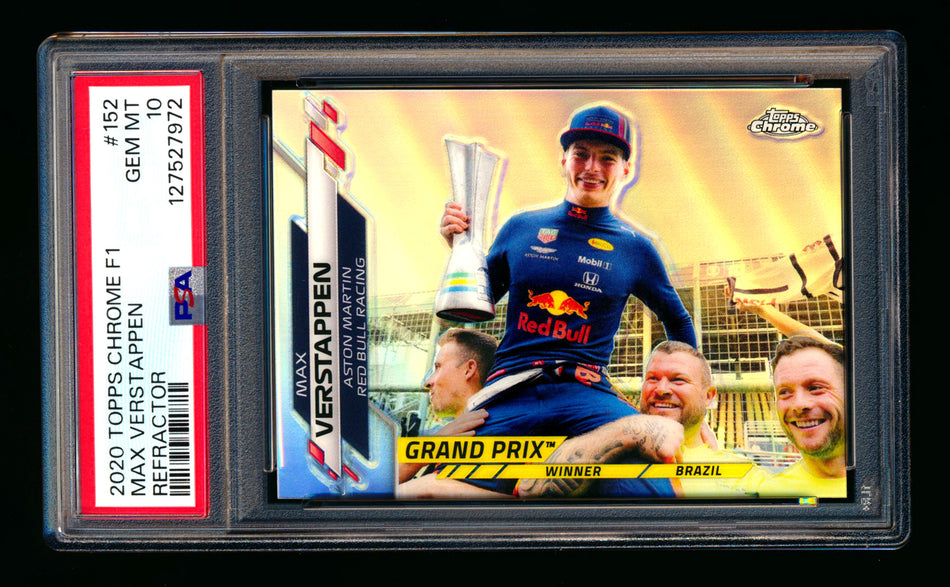 2020 Topps Chrome F1 #152 Max Verstappen RC Refractor PSA 10 ** (SOLD eBay - $149.00 - 10/25/2025) **