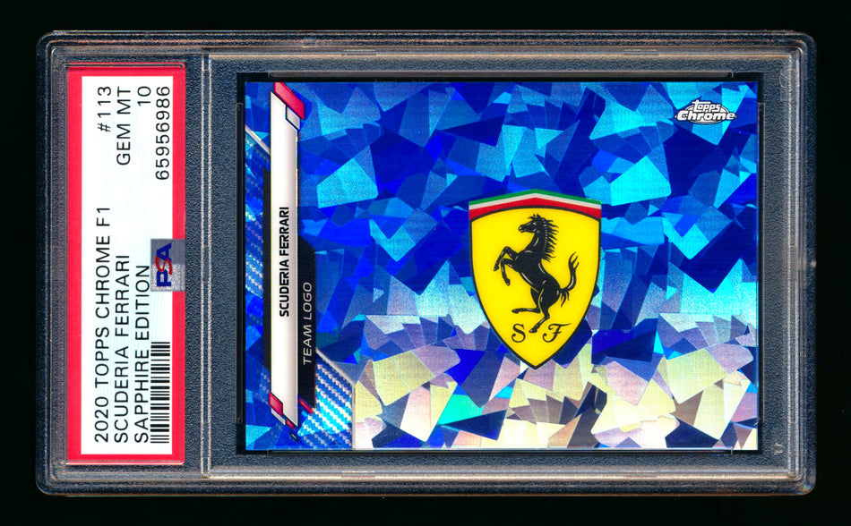 2020 Topps Chrome Sapphire F1 #113 Scuderia Ferrari Team Logo RC Refractor PSA 10