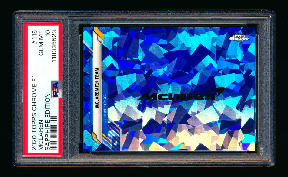 2020 Topps Chrome Sapphire F1 #115 McLaren Team Logo RC Refractor PSA 10